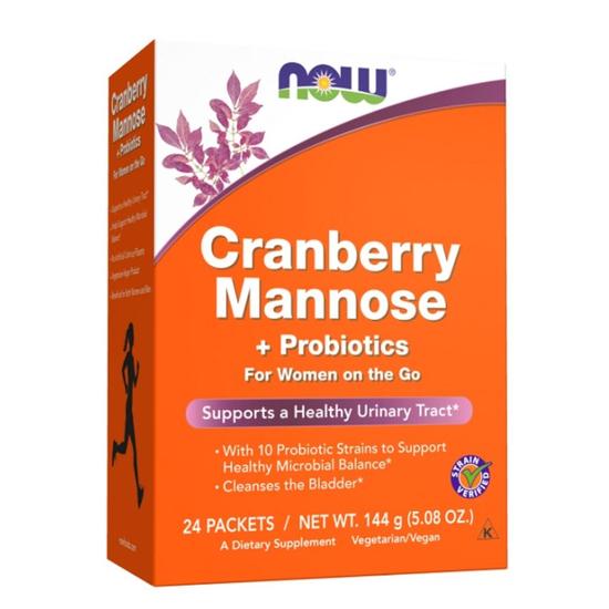 NOW Foods Cranberry Mannose + Probiotics Packets 24