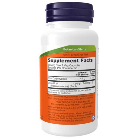 NOW Foods Dong Quai 520mg Capsules 100 Capsules