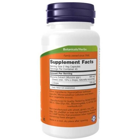 NOW Foods DOPA Mucuna Capsules 90 Capsules