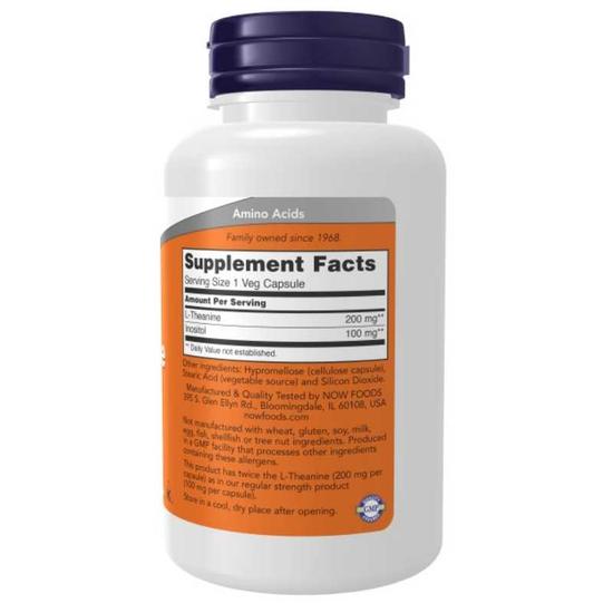 NOW Foods Double Strength L-Theanine 200mg Capsules 120 Capsules