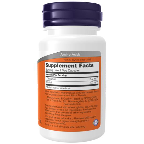 NOW Foods Double Strength L-Theanine 200mg Capsules 120 Capsules