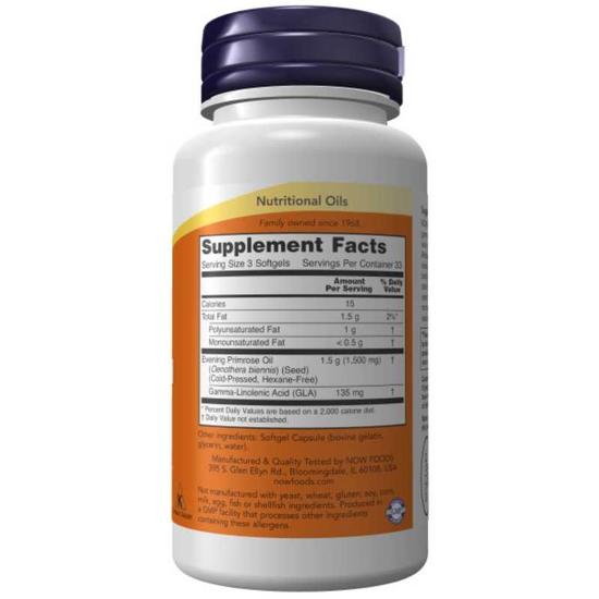 NOW Foods Evening Primrose Oil 500mg Softgels 100 Softgels