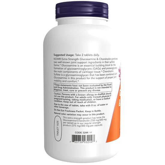 NOW Foods Glucosamine & Chondroitin Extra Strength Tablets 60 Tablets
