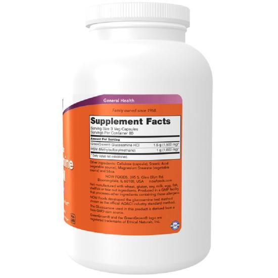 NOW Foods Glucosamine & MSM Vegetarian Capsules 120 Capsules