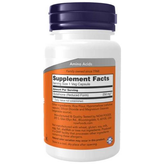 NOW Foods Glutathione 250mg Capsules 60 Capsules