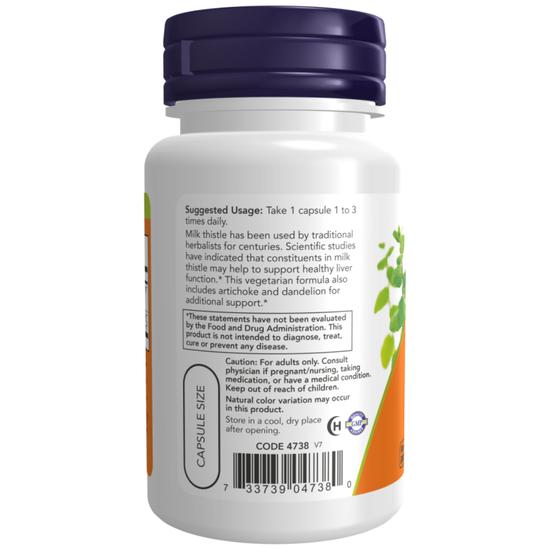 NOW Foods Glutathione With Milk Thistle Extract & Alpha Lipoic Acid 500mg Capsules 30 Capsules
