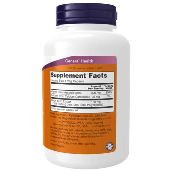 NOW Foods Grape Seed Standardised Extract 100mg Capsules 100 Capsules