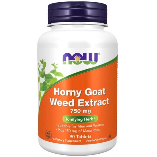 NOW Foods Horny Goat Weed Extract 750mg Tablets 90 Tablets