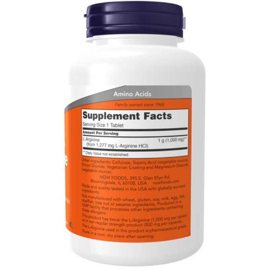 NOW Foods L-Arginine 1000mg Tablets 60 Tablets