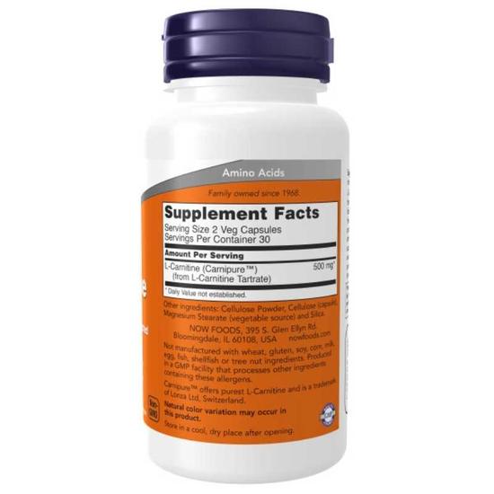 NOW Foods L-Carnitine 250mg Capsules 60 Capsules