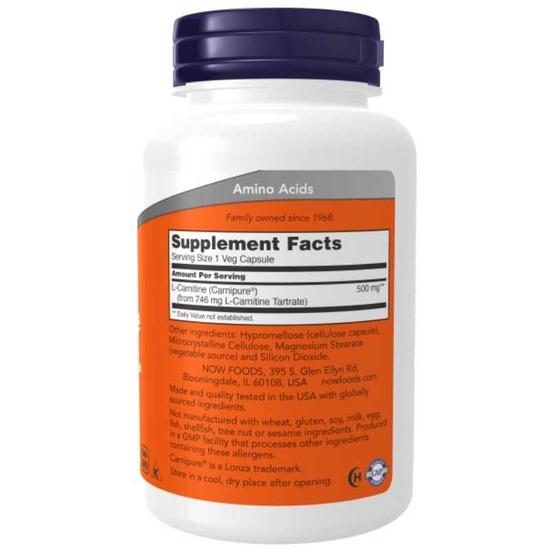 NOW Foods L-Carnitine 500mg Capsules 60 Capsules