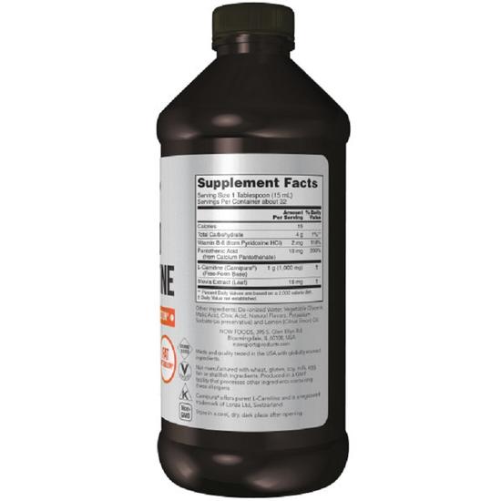 NOW Foods L-Carnitine Liquid 1000mg Citrus Flavour 473ml