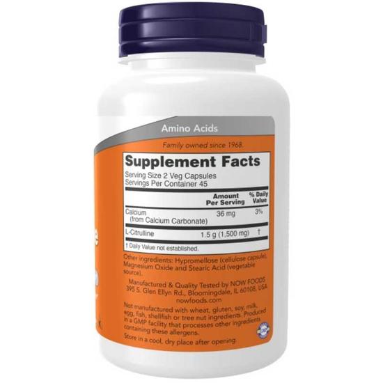 NOW Foods L-Citrulline 750mg Capsules 180 Capsules