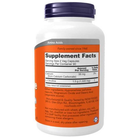 NOW Foods L-Citrulline 750mg Capsules 180 Capsules