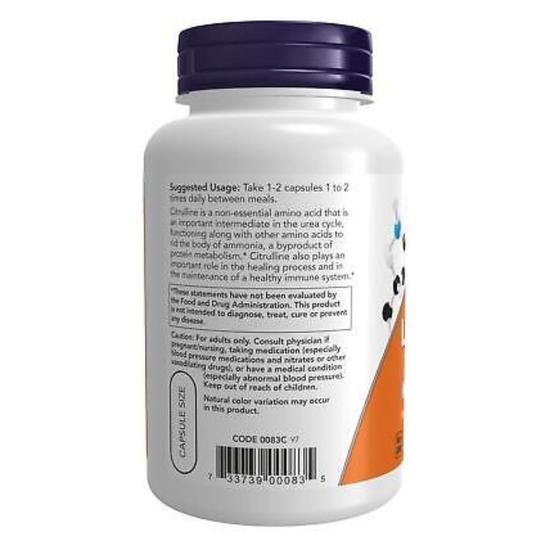 NOW Foods L-Citrulline 750mg Capsules 180 Capsules