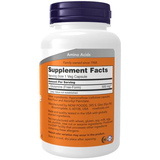 NOW Foods L-Glutamine 500mg Capsules 120 Capsules
