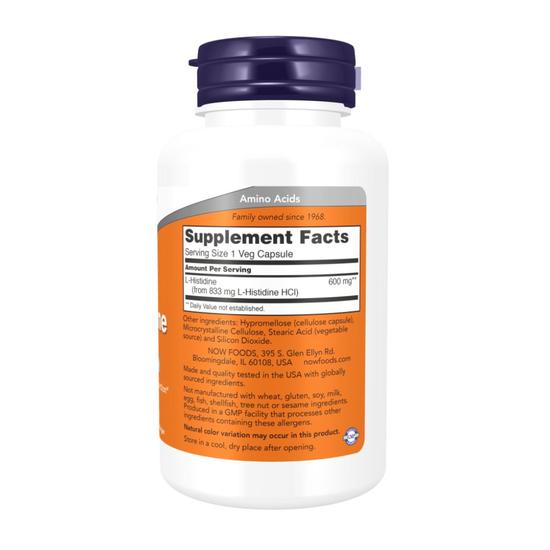 NOW Foods L-Histidine 600mg Capsules 60 Capsules