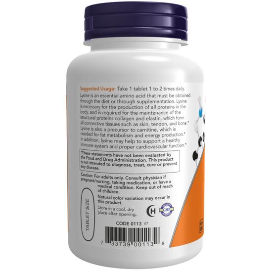 NOW Foods L-Lysine 1000mg Tablets 100 Tablets