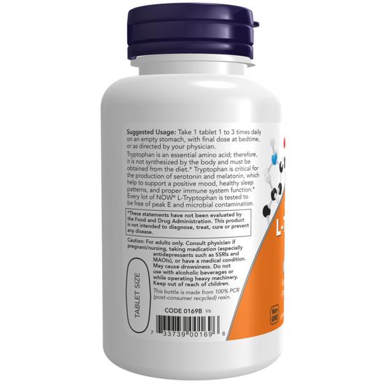 NOW Foods L-Tryptophan 1000mg Double Strength Tablets 60 Tablets