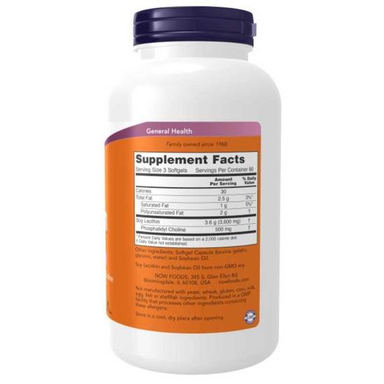 NOW Foods Lecithin 1200mg Non-GMO Softgels 100 Softgels