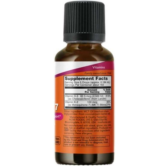 NOW Foods Liquid D-3 & MK-7 30ml