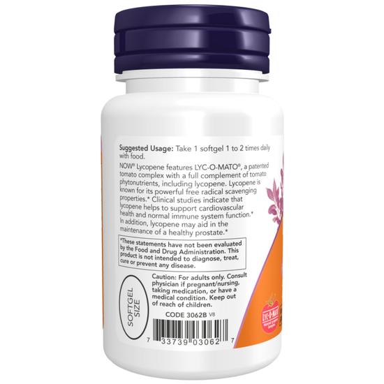 NOW Foods Lycopene 20mg Softgels 50 Softgels
