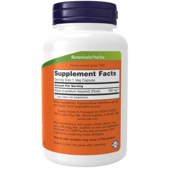 NOW Foods Maca 500mg Capsules 250 Capsules