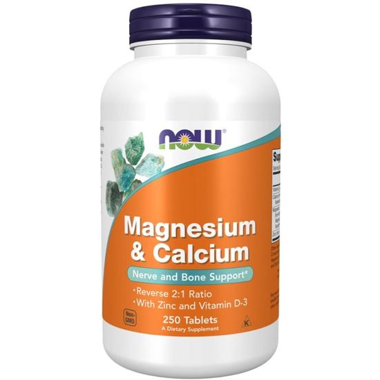NOW Foods Magnesium & Calcium With Zinc & Vitamin D3 Tablets 100 Tablets
