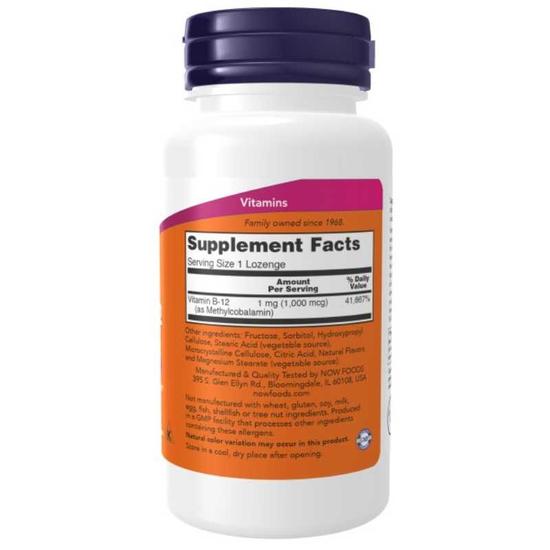 NOW Foods Methyl B-12 1000mcg Lozenges 100 Lozenges
