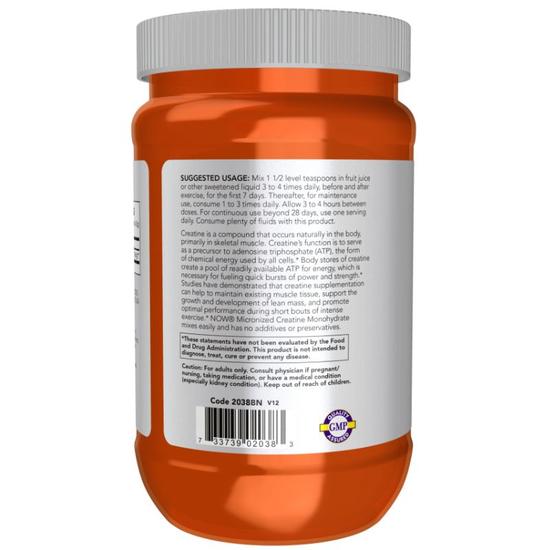 NOW Foods Micronized Creatine Monohydrate Powder 500g