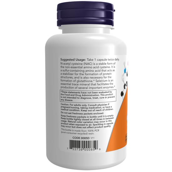 NOW Foods NAC With Selenium & Molybdenum 600mg Capsules 100 Capsules