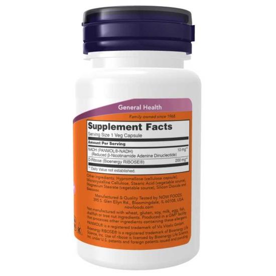 NOW Foods NADH 10mg Capsules 60 Capsules