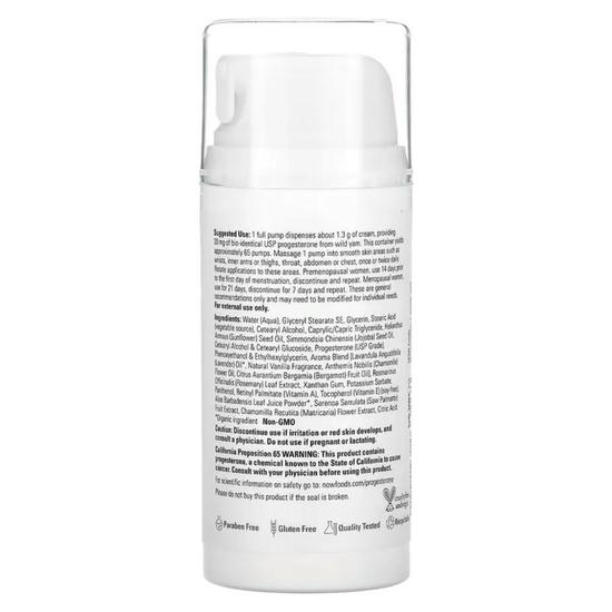 NOW Foods Natural Progesterone Balancing Skin Cream With Lavender 85g