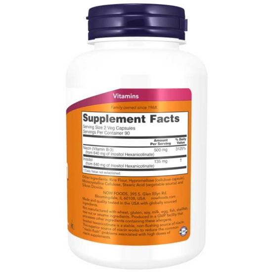NOW Foods Niacin Flush-Free 250mg Capsules 180 Capsules