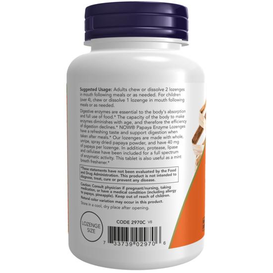 NOW Foods Papaya Enzyme Chewable Lozenges 180 Lozenges