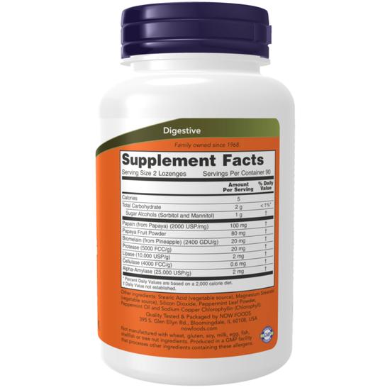 NOW Foods Papaya Enzyme Chewable Lozenges 180 Lozenges