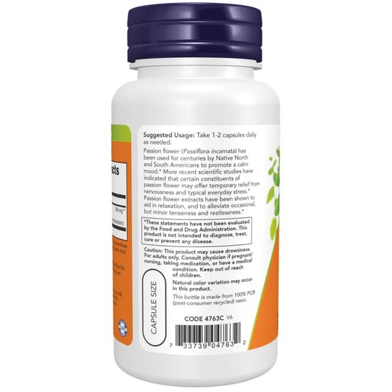 NOW Foods Passion Flower 350mg Capsules 90 Capsules