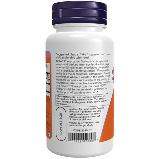 NOW Foods Phosphatidyl Serine 100mg Capsules 60 Capsules