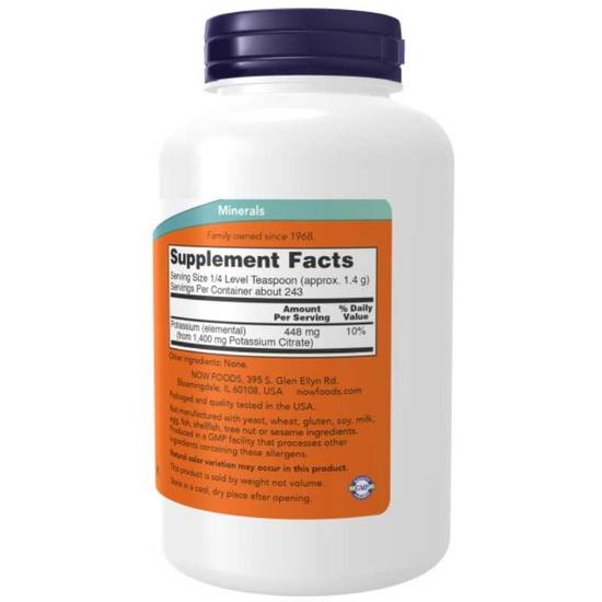 NOW Foods Potassium Citrate Pure Powder 340g