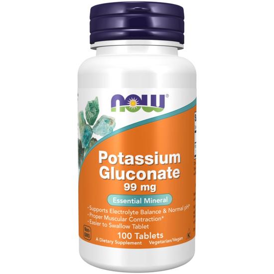 NOW Foods Potassium Gluconate 99mg Tablets 100 Tablets