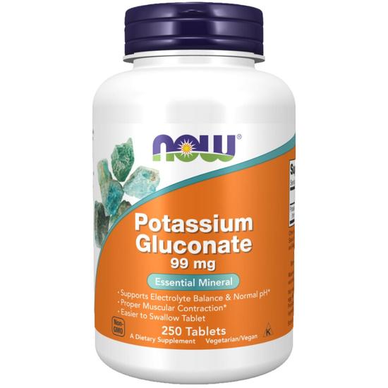 NOW Foods Potassium Gluconate 99mg Tablets 100 Tablets