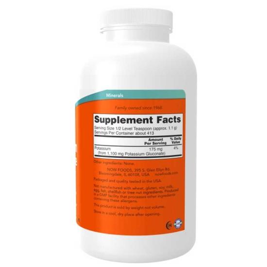 NOW Foods Potassium Gluconate Pure Powder 454g