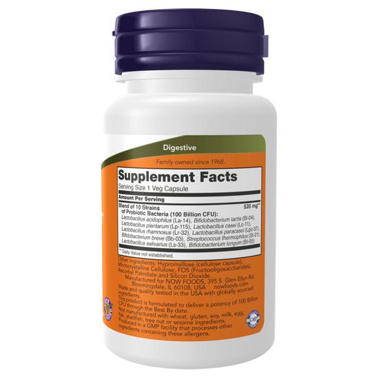 NOW Foods Probiotic-10 100 Billion Capsules 30 Capsules