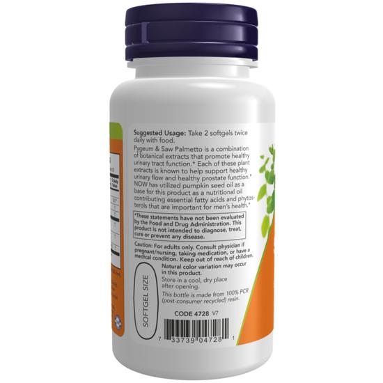 NOW Foods Pygeum & Saw Palmetto Softgels 60 Softgels