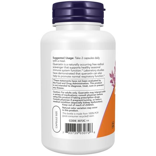 NOW Foods Quercetin 500mg Capsules 100 Capsules