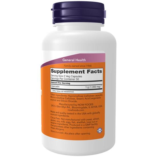 NOW Foods Quercetin 500mg Capsules 100 Capsules
