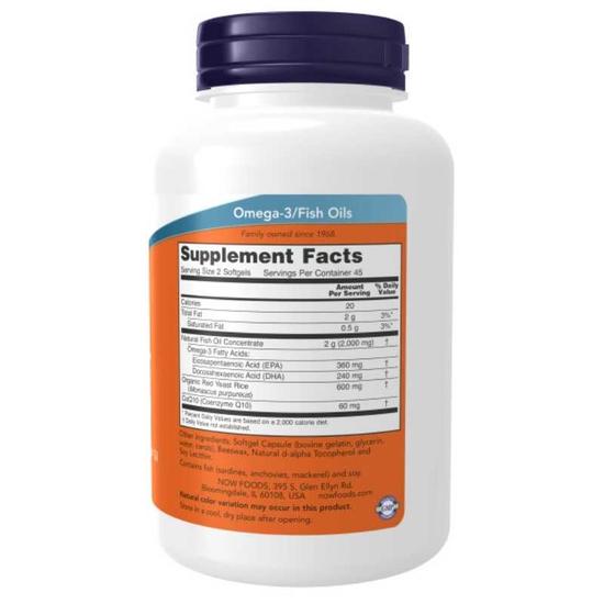 NOW Foods Red Omega Red Yeast Rice Softgels 90 Softgels