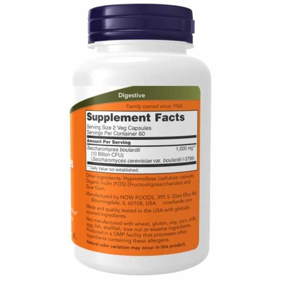 NOW Foods Saccharomyces Boulardii Capsules 60 Capsules