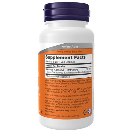 NOW Foods SAMe 200mg Capsules 60 Capsules