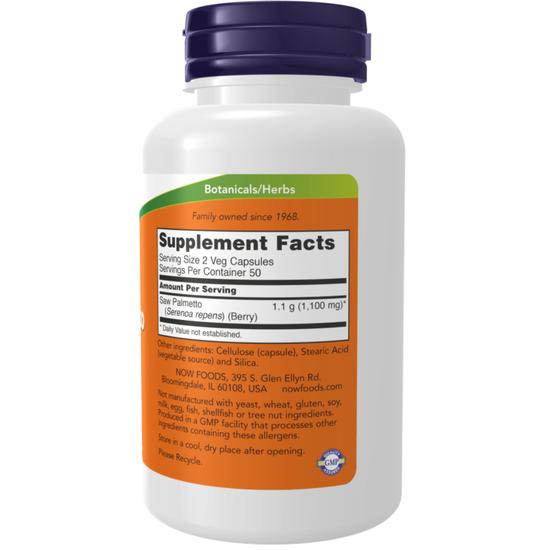 NOW Foods Saw Palmetto Berries 550mg Capsules 100 Capsules